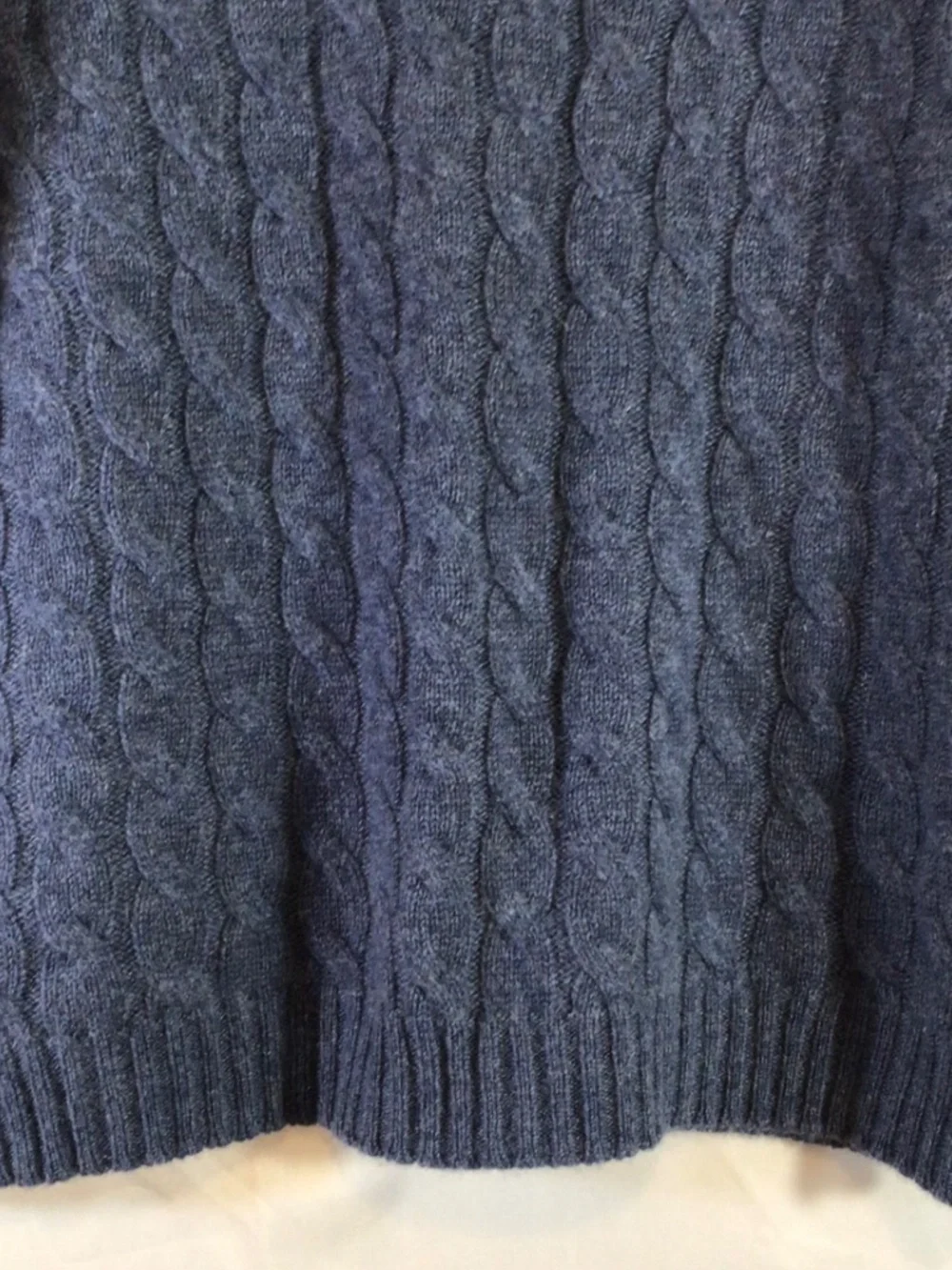 j crew women 100% cashmere cable knit sweater XS Blue Preppy Quiet Luxury Classi